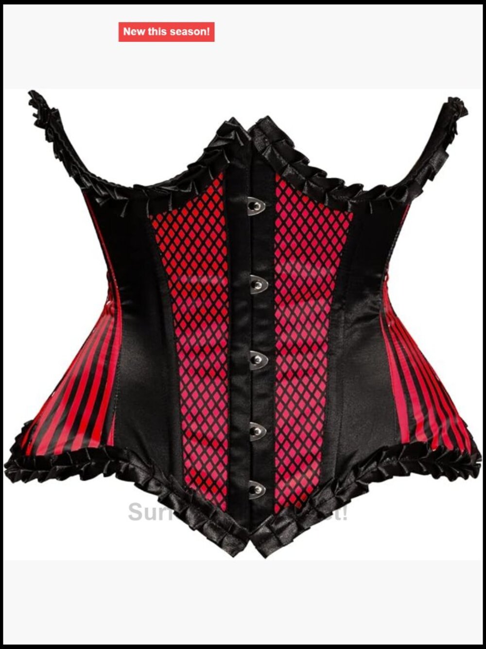 Steel Boned Waist Cincher Corset, Underwire, Lace-Up Back, Bustier